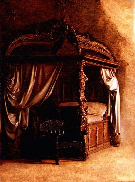 Le lit royal du roi Christian IV de Danemark (1577-1648) - Carl Bloch