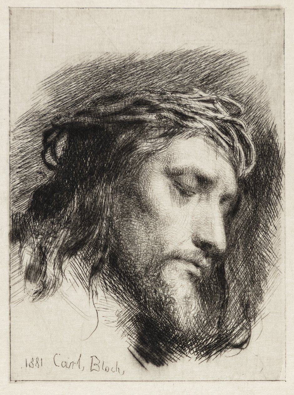 Tête du Christ couronnée d