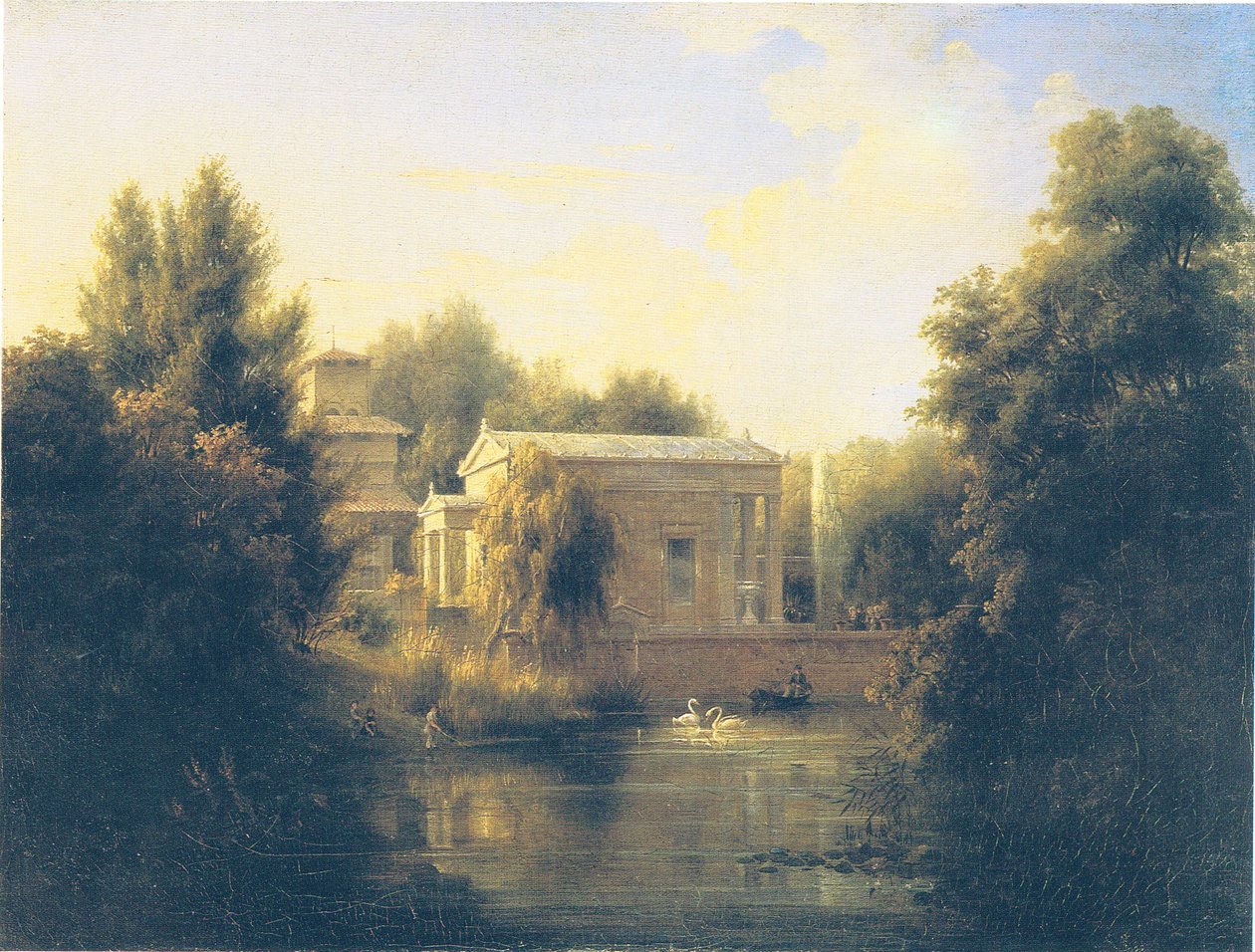 vue sur la maison de jardin de Charlottenhof (côté eau) - Carl Daniel Freydanck