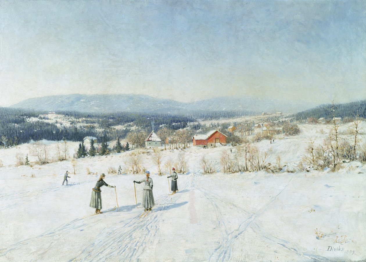 Paysage avec skieurs - Carl-Edvard Diriks