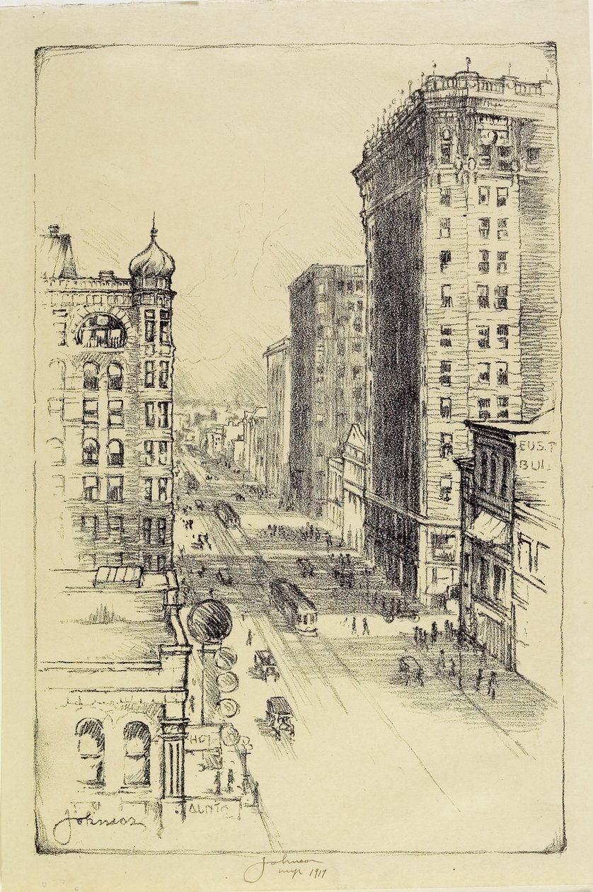 Avenue Hennepin sous la Sixième Rue - Carl Edward Johnson