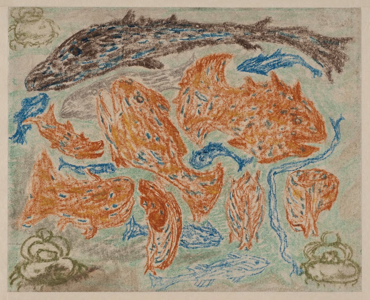 Gelbe Fische und blaue Krabben - Carl Fredrik Hill
