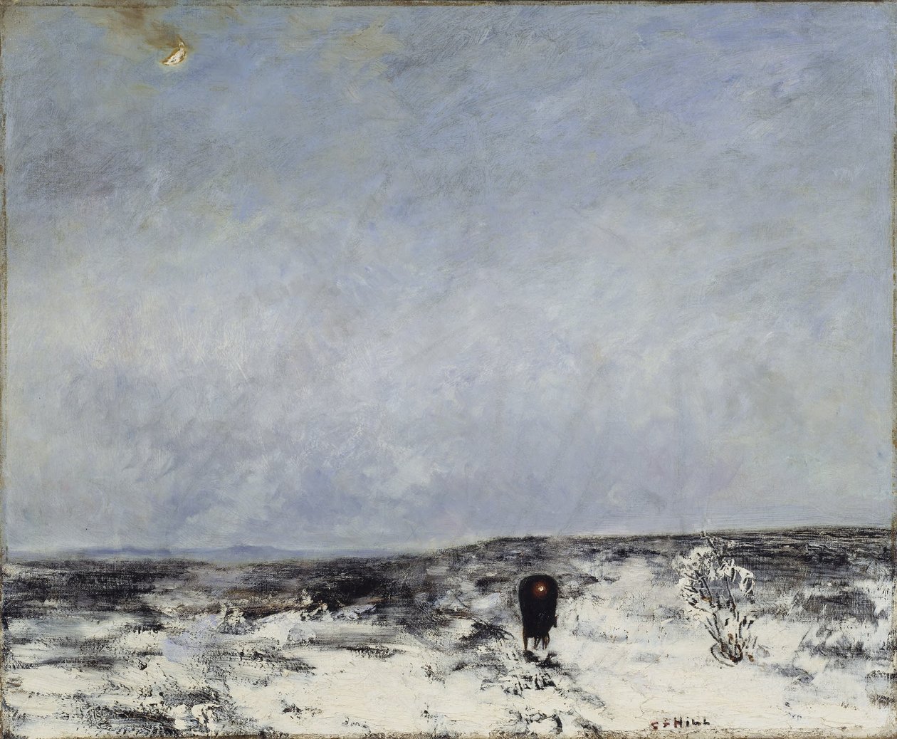 Paysage de bruyère avec une voiture - Carl Fredrik Hill