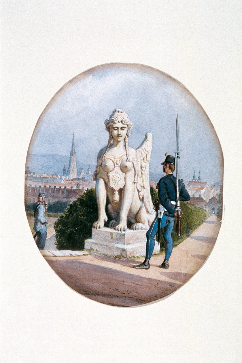 Un fantassin en sentinelle devant le Belvédère supérieur - Carl Goebel d. J.