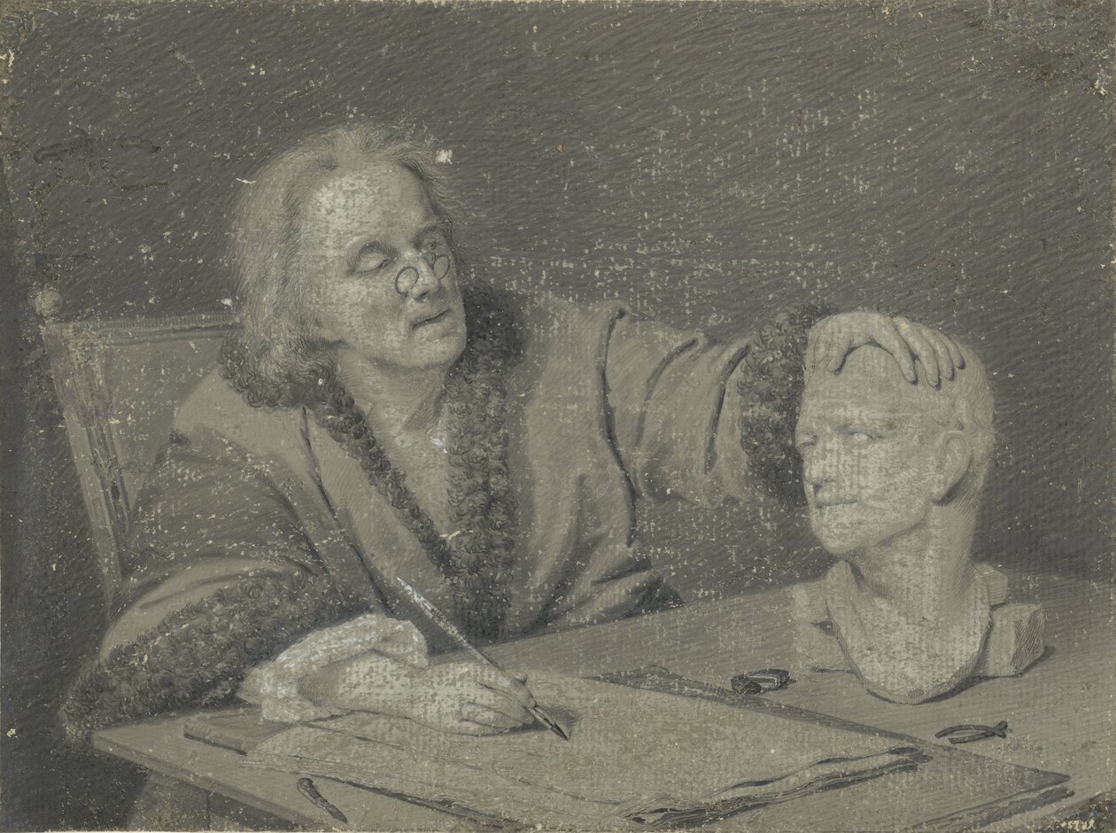 Dessinateur esquissant une tête en plâtre - Carl Heinrich Mylius
