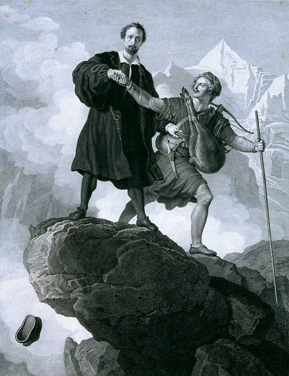 Manfred et le chasseur de chamois - Carl Heinrich Rahl