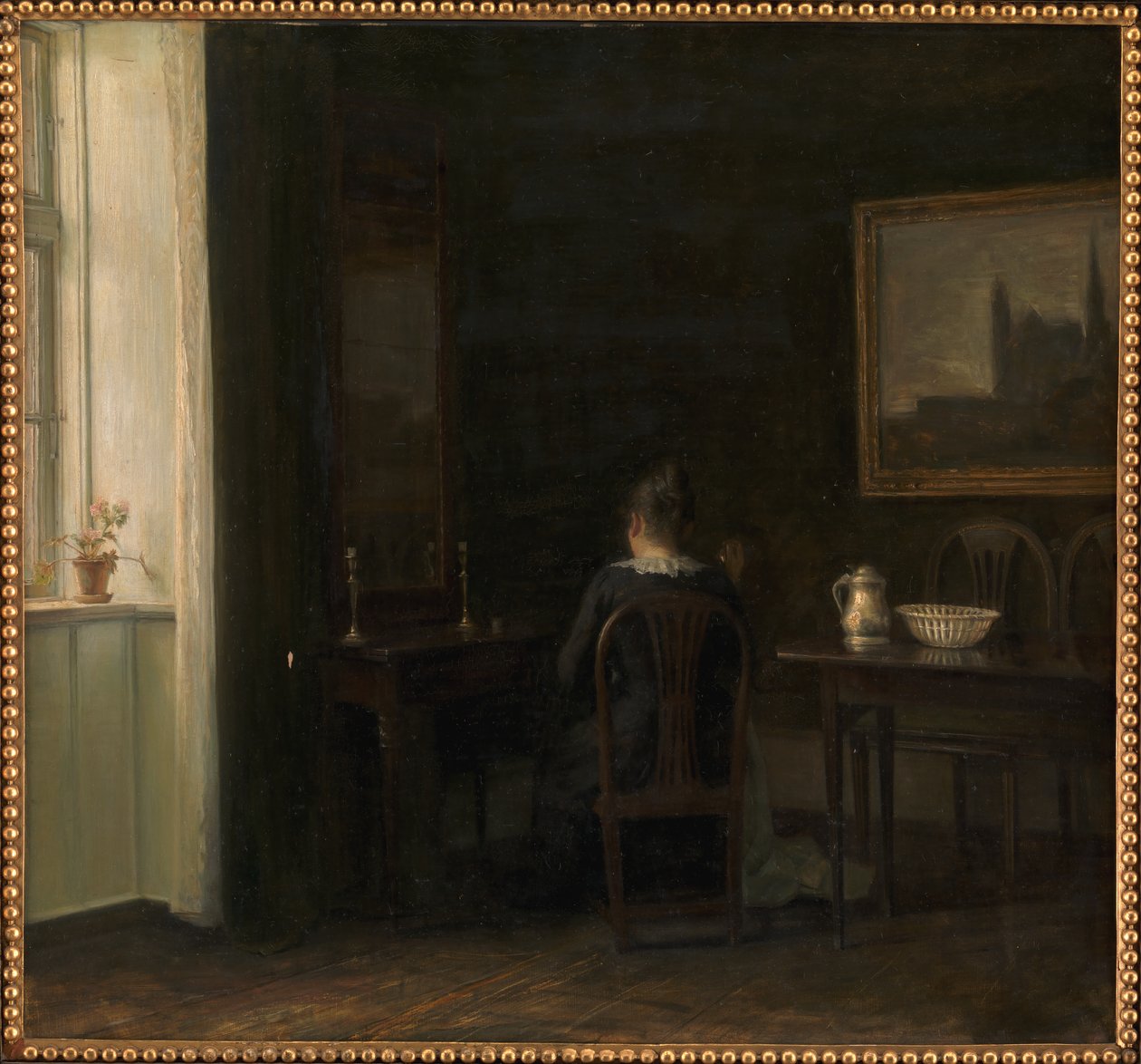 Intérieur avec la femme de l