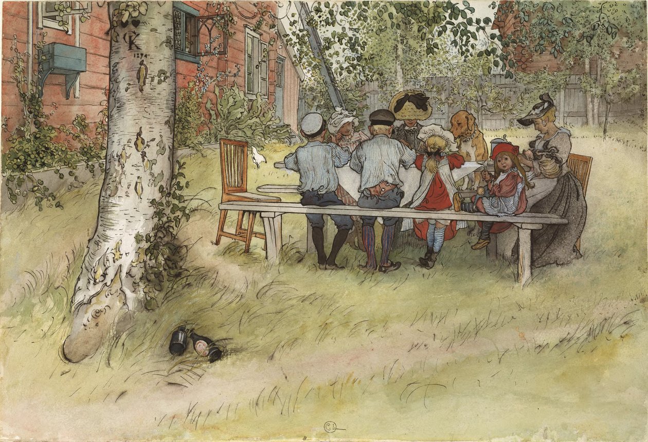Petit-déjeuner sous le grand bouleau - Carl Larsson