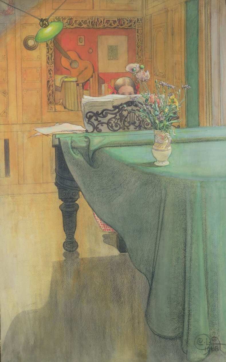 Brita au Piano, 1908 - Carl Larsson