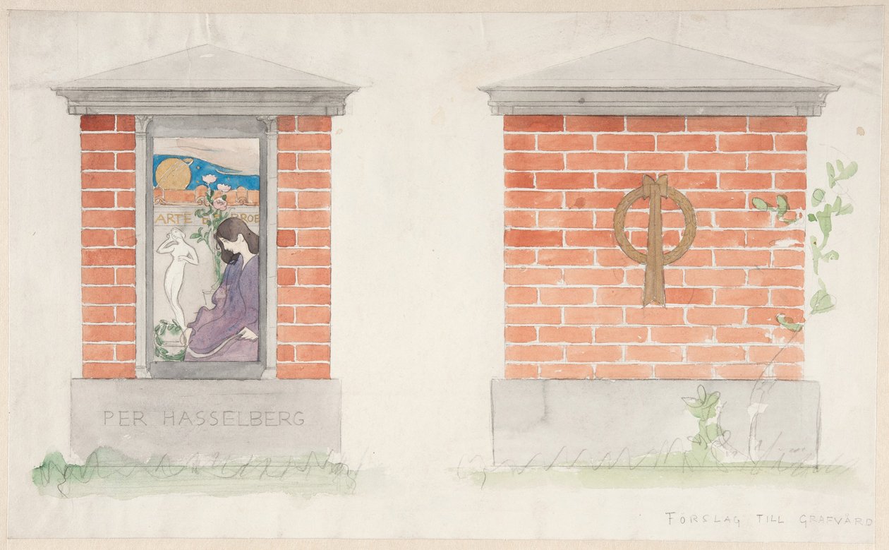Proposition de monument funéraire pour Per Hasselberg - Carl Larsson