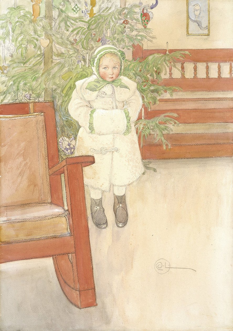 Une fillette et un fauteuil à bascule - Carl Larsson