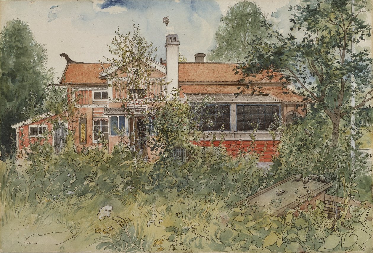 Le cottage, de la série A Home, c.1895 - Carl Larsson