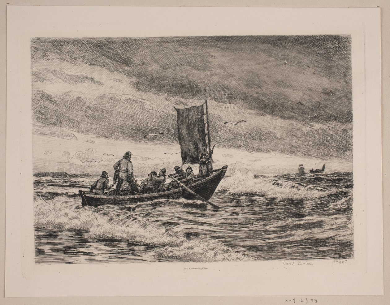 Bateau de pêche dans les vagues - Carl Locher