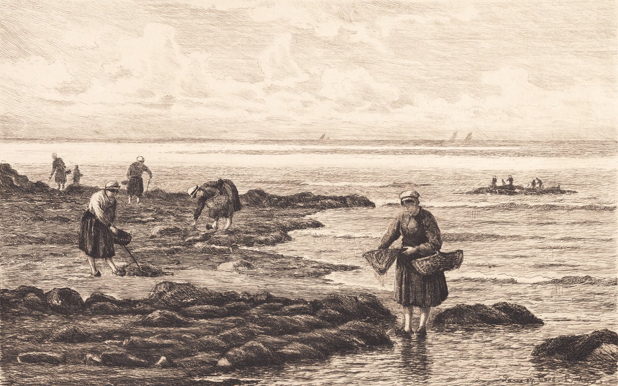 Pêcheurs de crevettes en Bretagne - Carl Locher