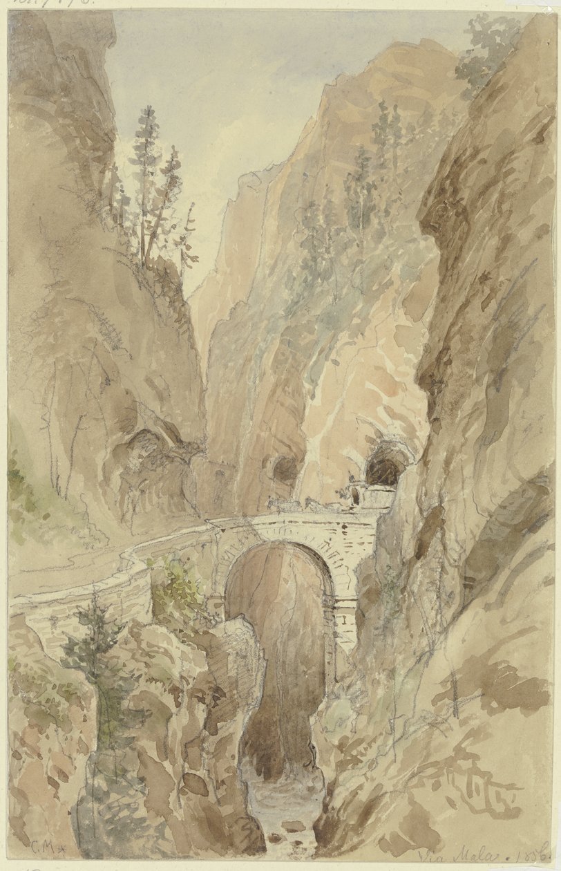 Vue de la Via Mala sur la route du Splügen - Carl Morgenstern