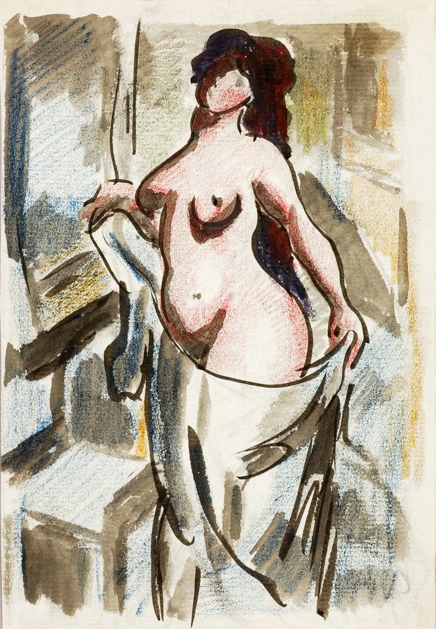 Nu féminin avec drapé - Carl Newman