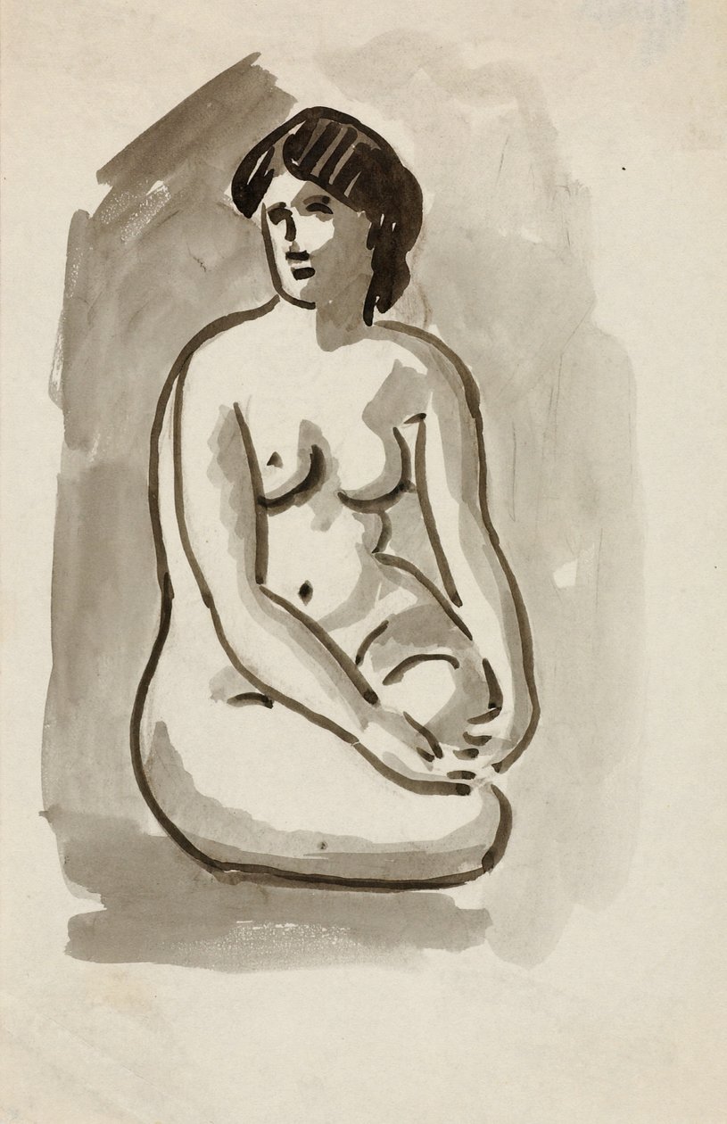 Femme nue assise - Carl Newman