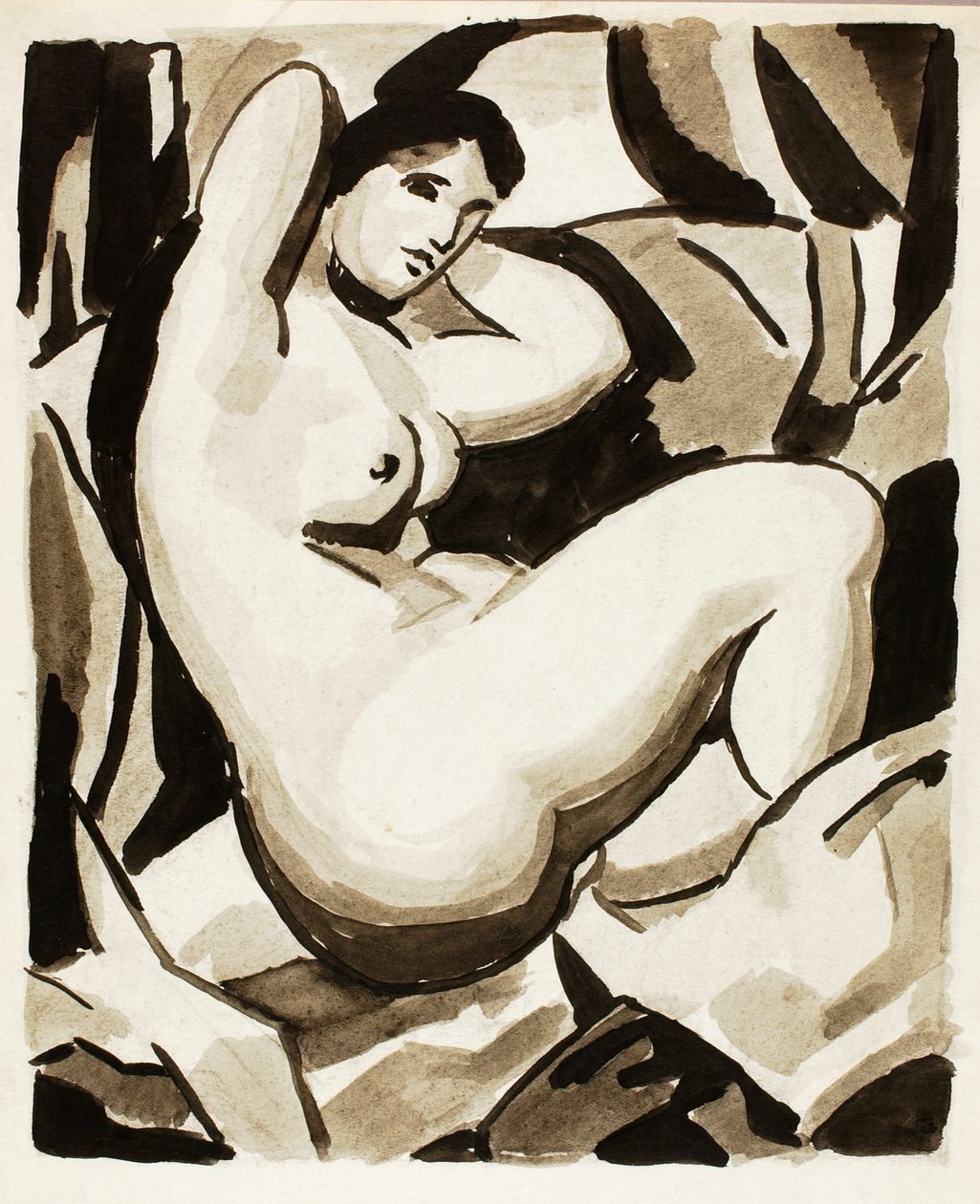 Femme nue assise - Carl Newman