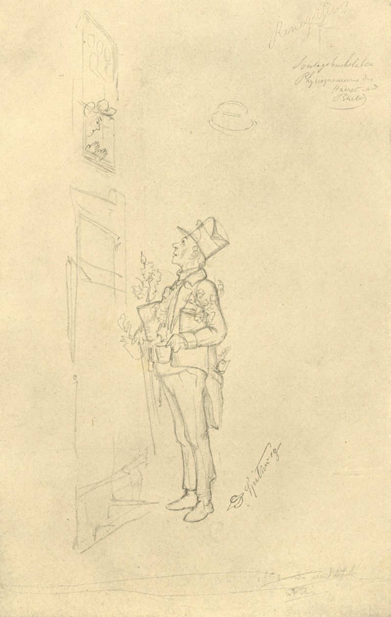 Der Gratulant, milieu-fin du 19e siècle, vers 1924 - Carl Spitzweg