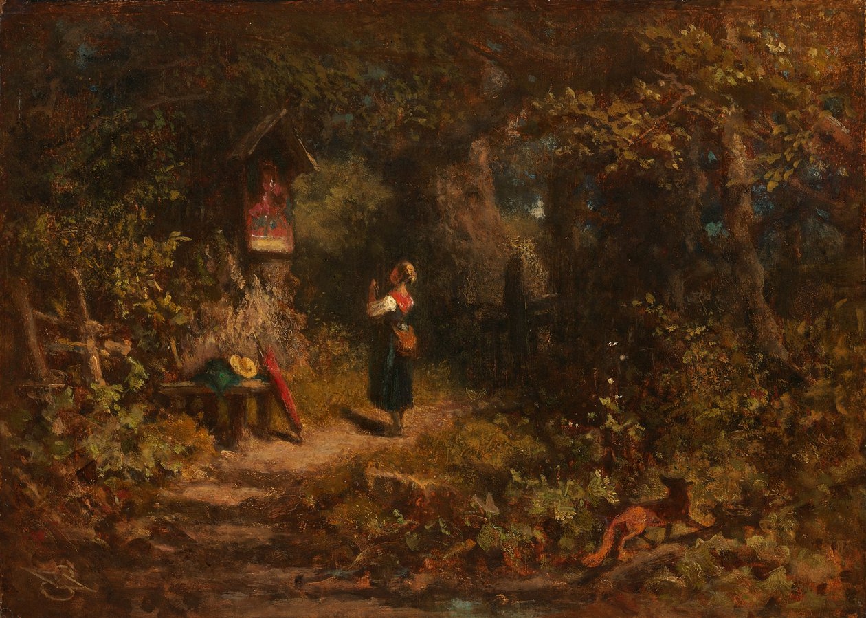 Marterl (paysanne en prière) (huile sur toile) - Carl Spitzweg