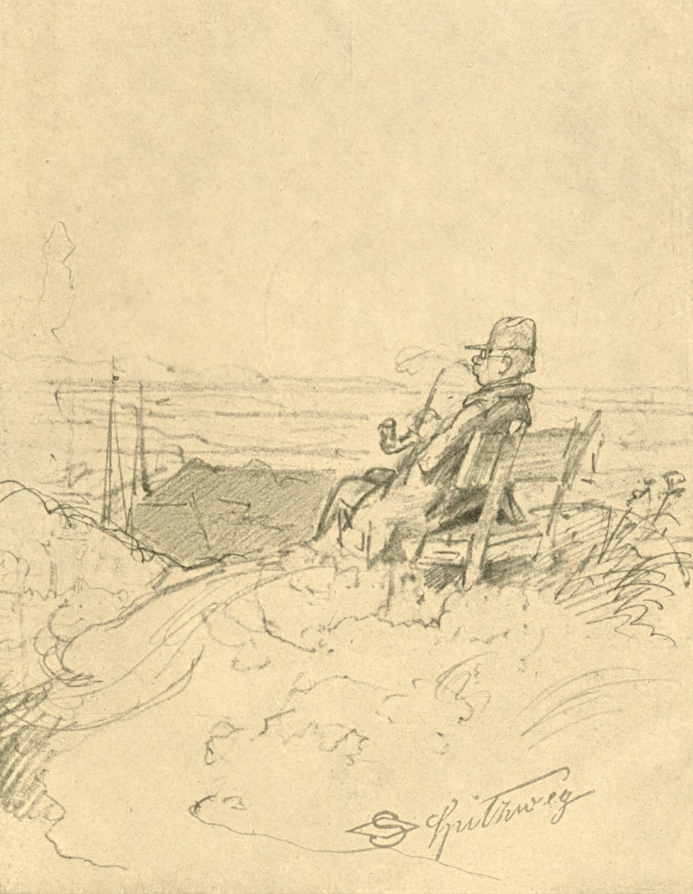 Nach der Arbeit ist gut ruhn, milieu-fin 19e siècle, vers 1924 - Carl Spitzweg