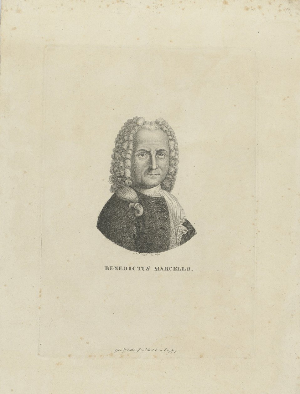 Portrait du compositeur Benedetto Marcello 1686-1739, c. 1795 - Carl Traugott Riedel