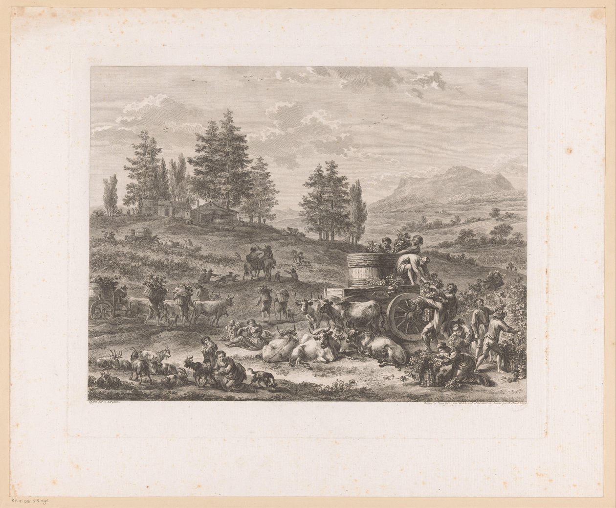 Vendange dans un paysage - Carl Wilhelm Weisbrod
