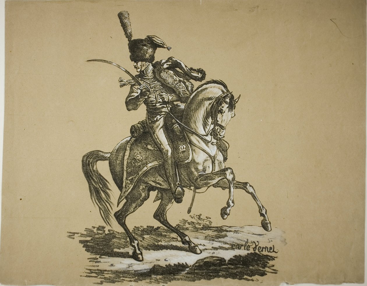 Garde Royale, Hussard Monté et Cheval, No. 6 - Carle Vernet