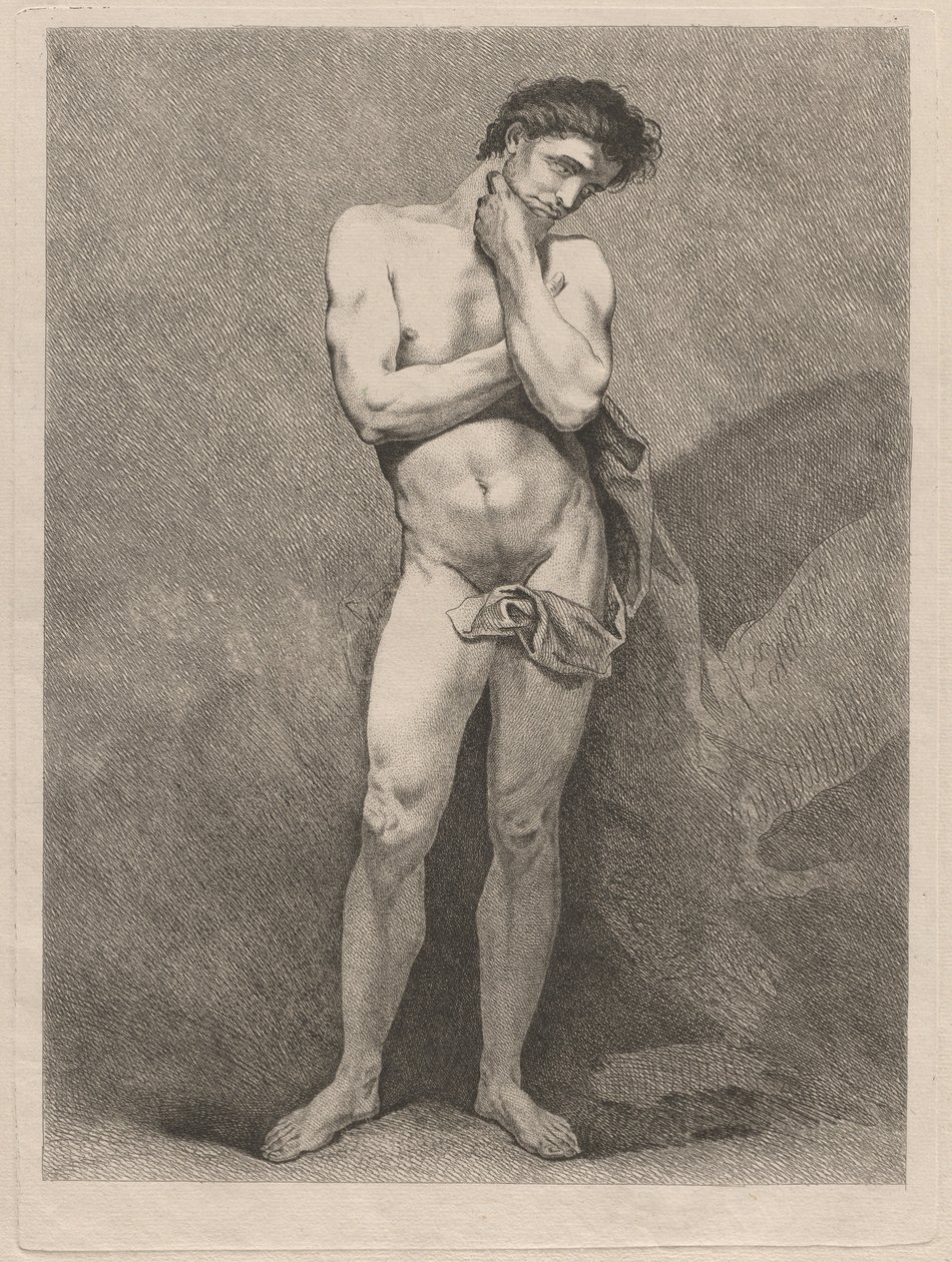 Homme debout en pose pensive - Carle van Loo