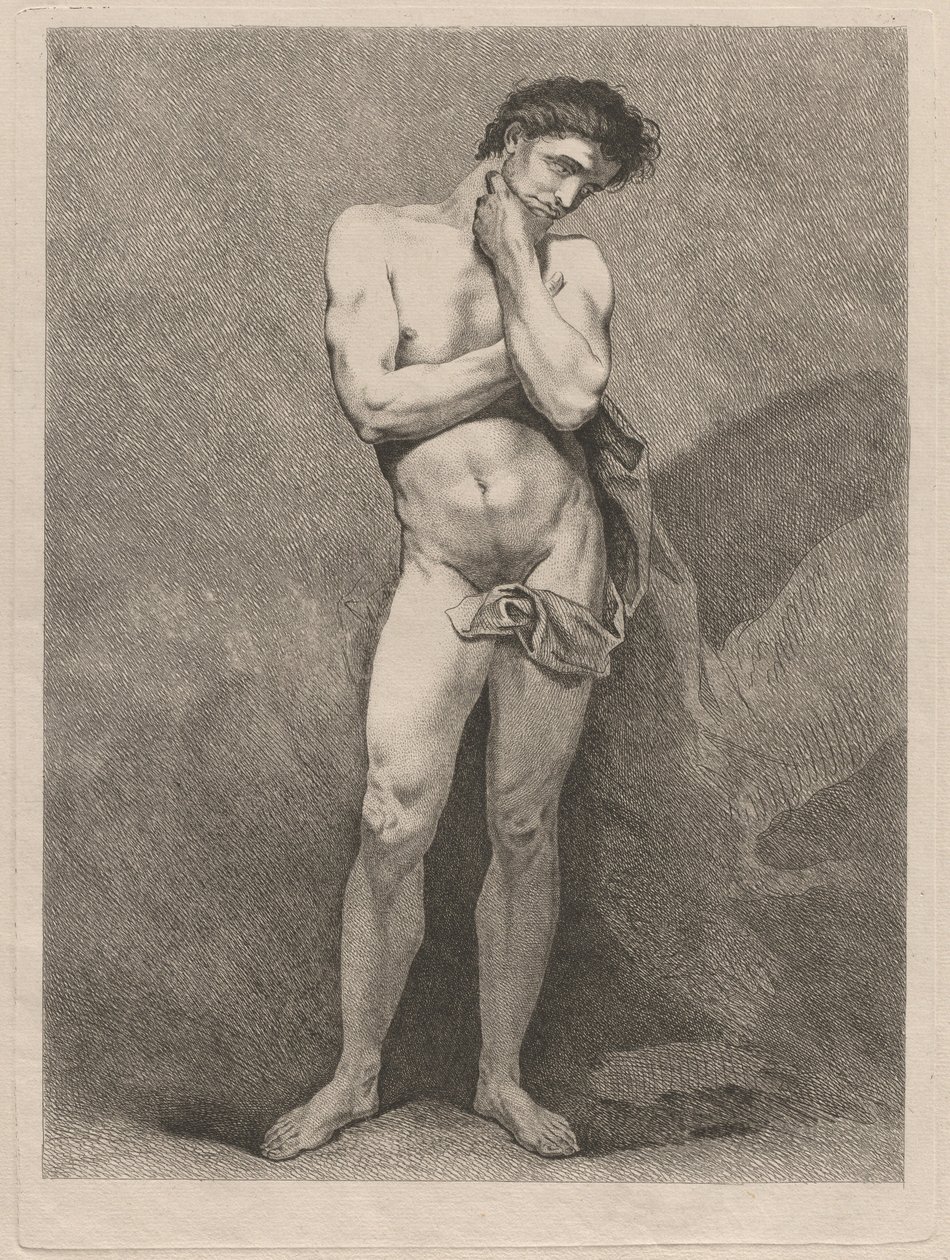 Homme debout dans une pose pensive - Carle van Loo