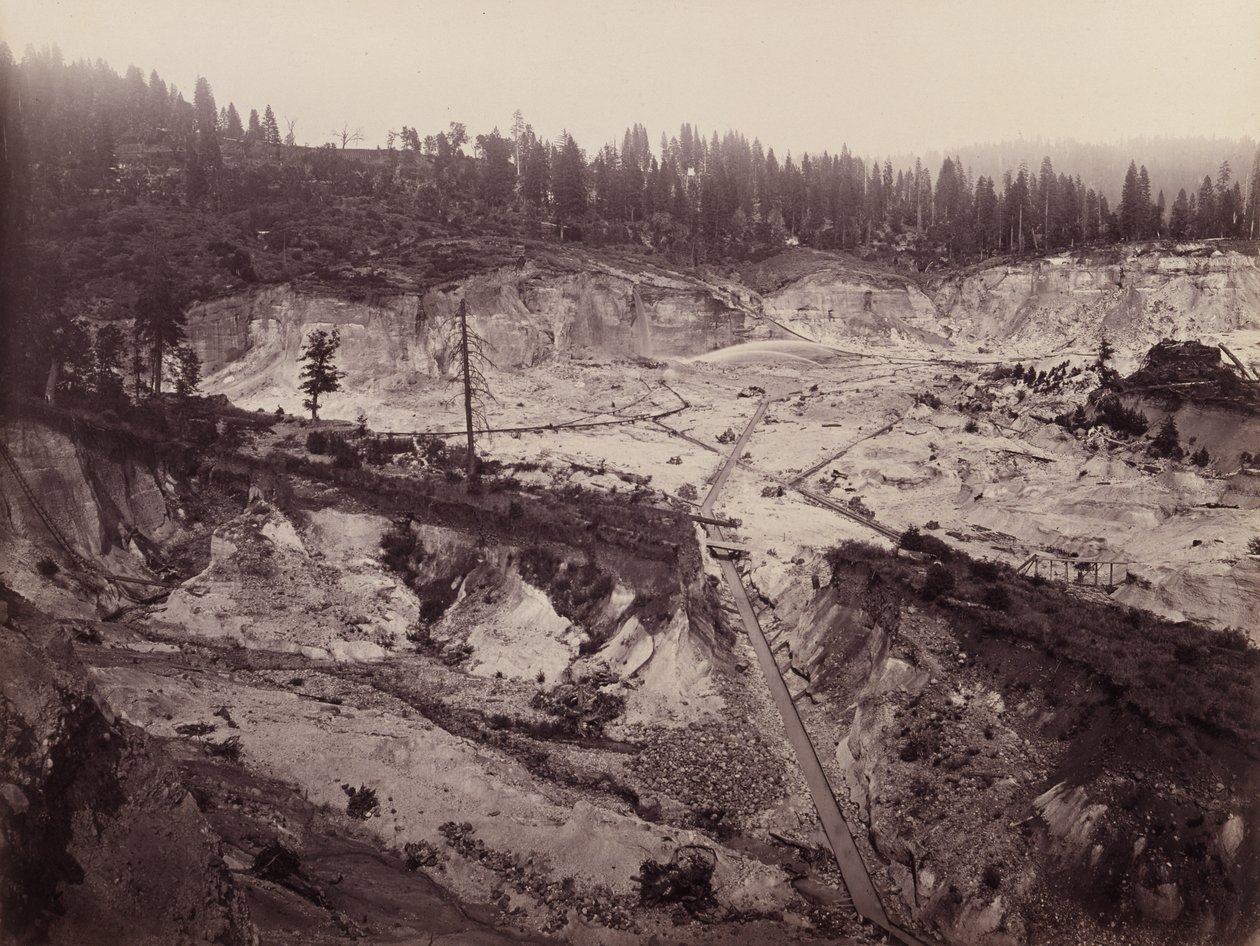 Malakoff Diggins. North Bloomfield Gravel Mining Company, c.1871 - Carleton E. Watkins