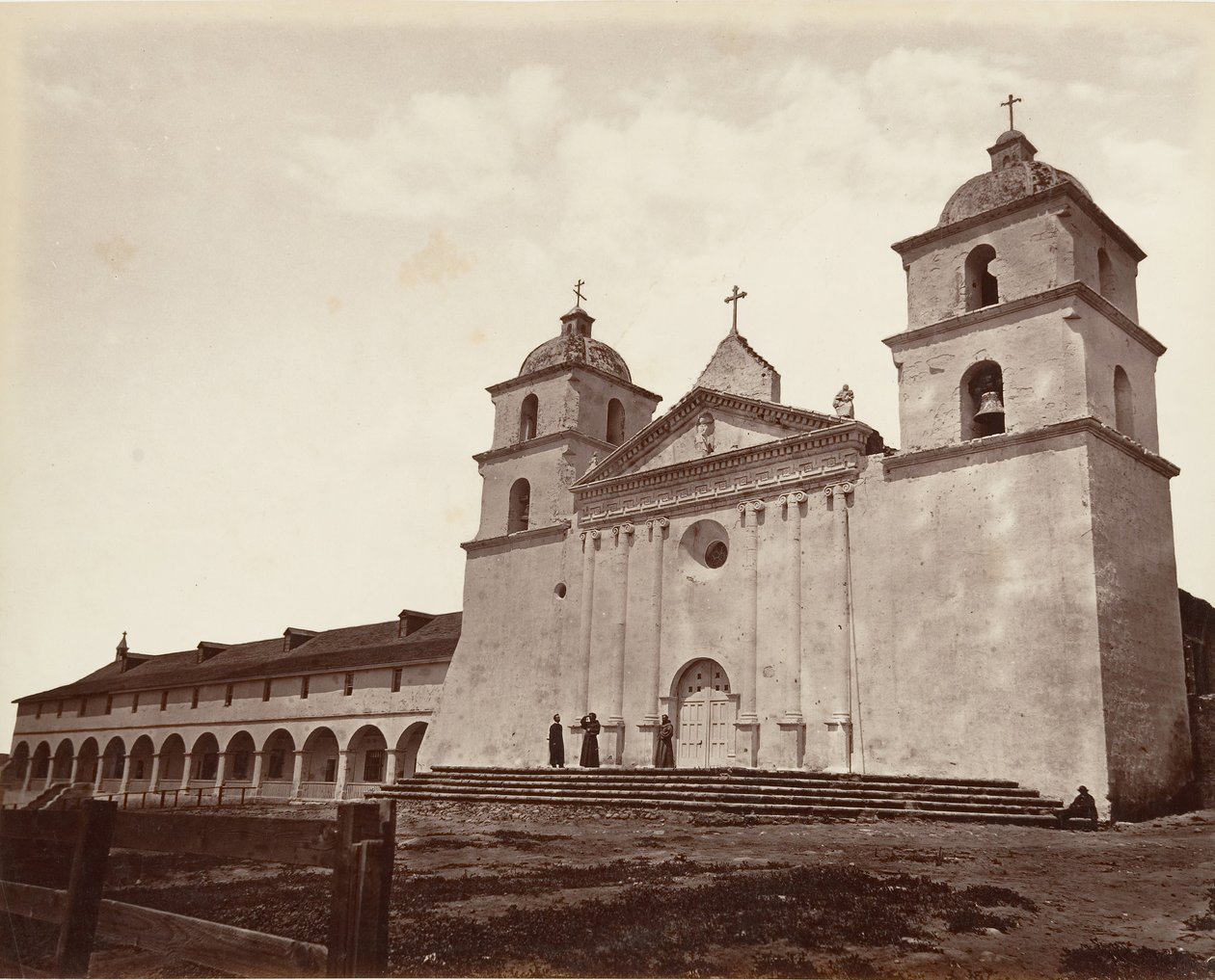 Vieille église missionnaire, Santa Barbara, 1876, imprimé vers 1876 - Carleton Emmons Watkins