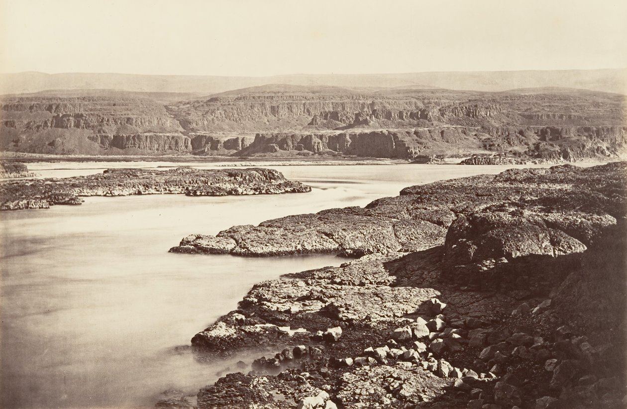 Passage des Dalles, Oregon, 1867, imprimé vers 1876 - Carleton Emmons Watkins
