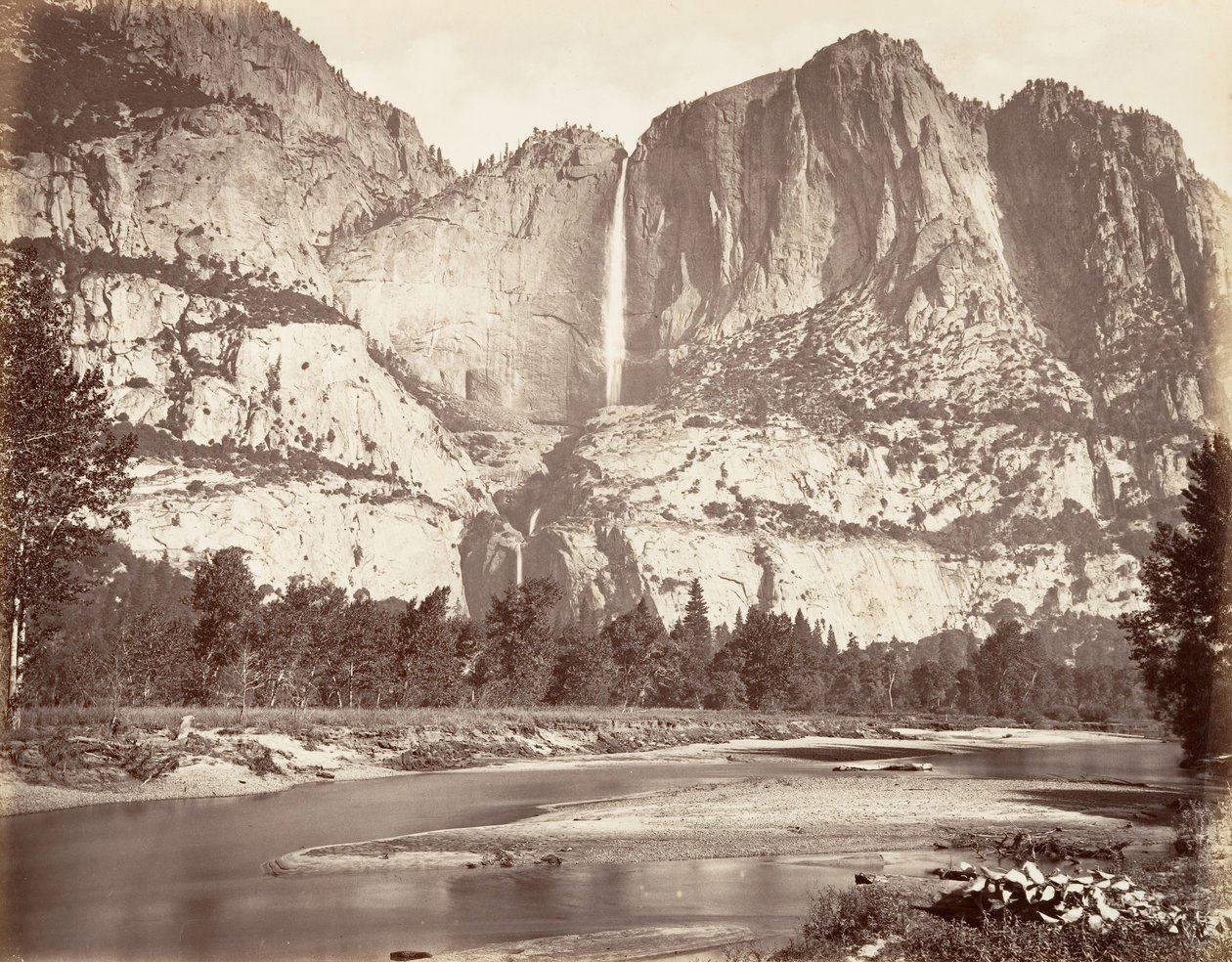 Chutes de Yosemite, 2 634 pieds, vers 1872, imprimé vers 1876 - Carleton Emmons Watkins