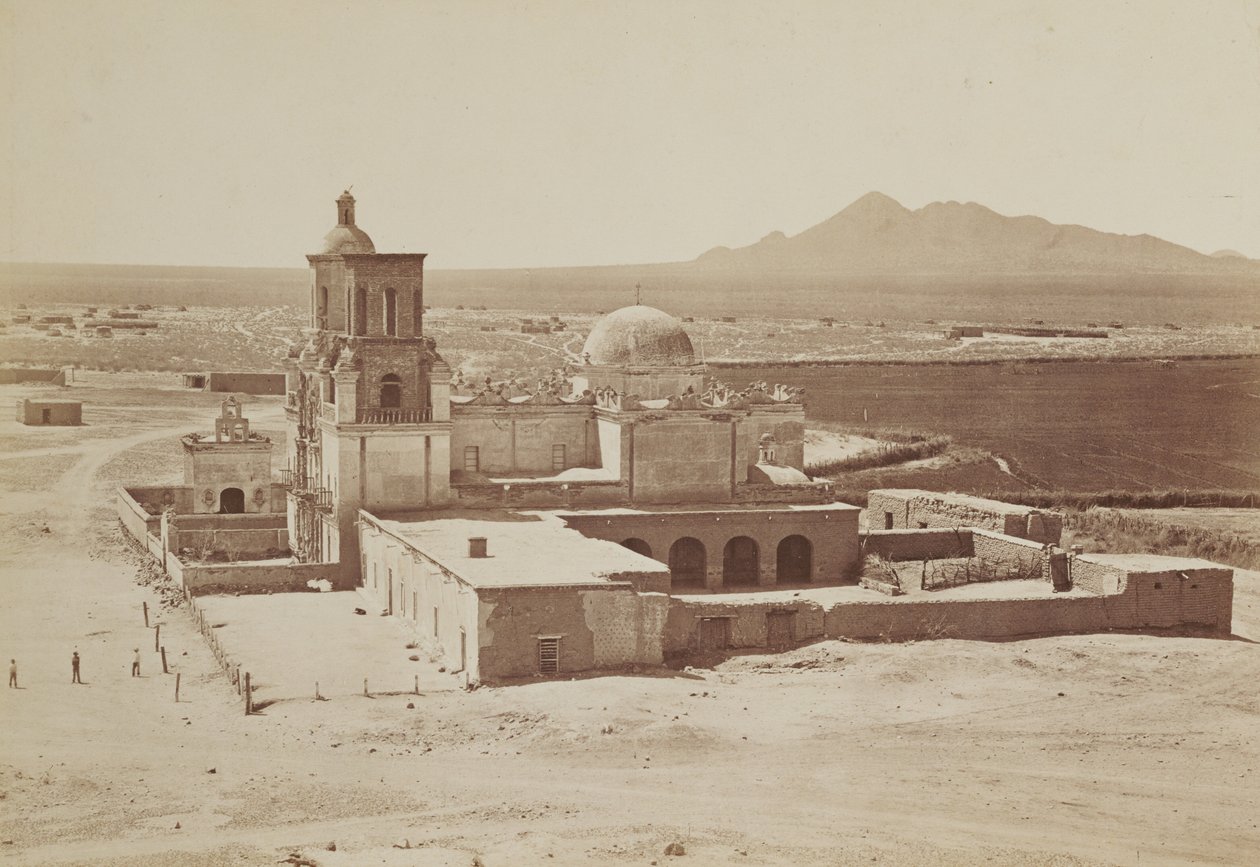 Vue générale de la mission de San Xavier, Arizona - Carleton Watkins