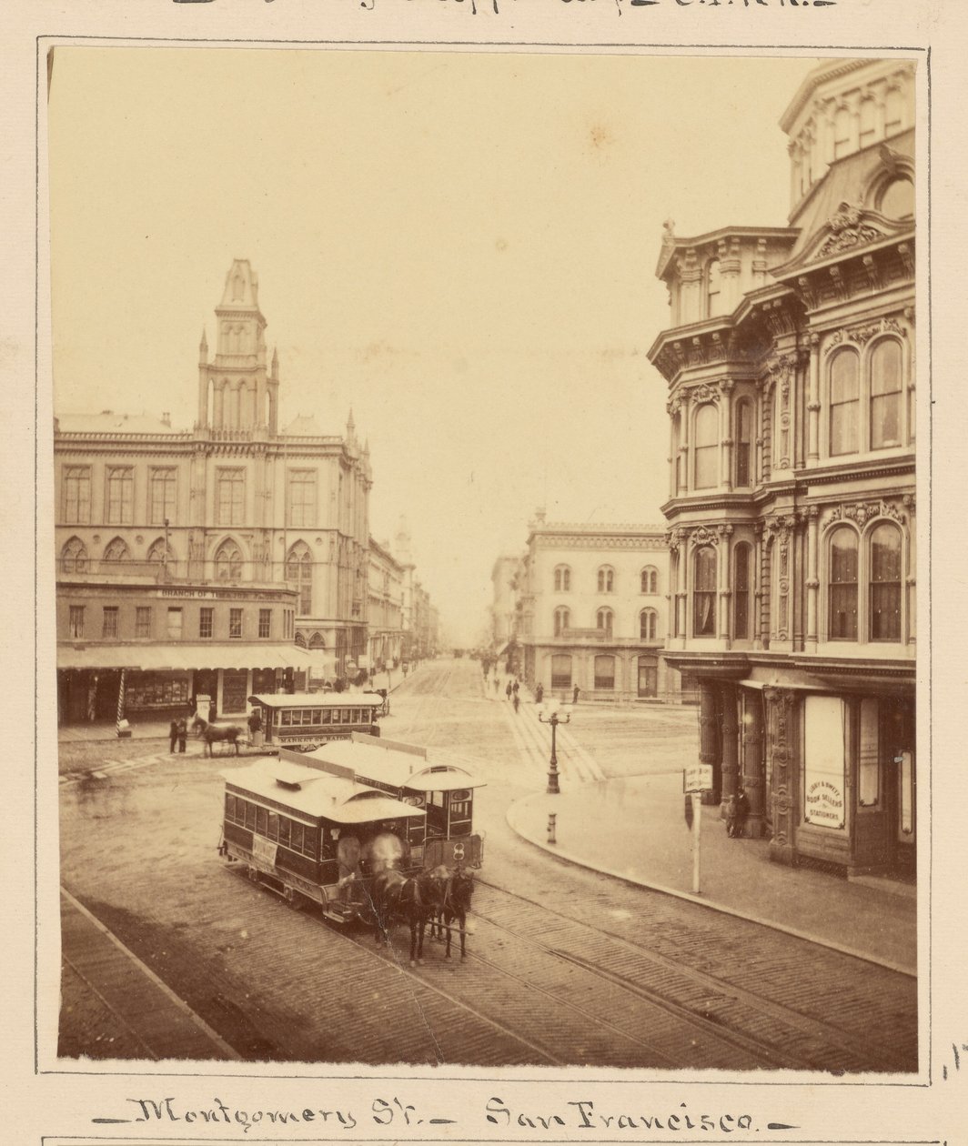 Montgomery Street depuis Market Street, San Francisco - Carleton Watkins