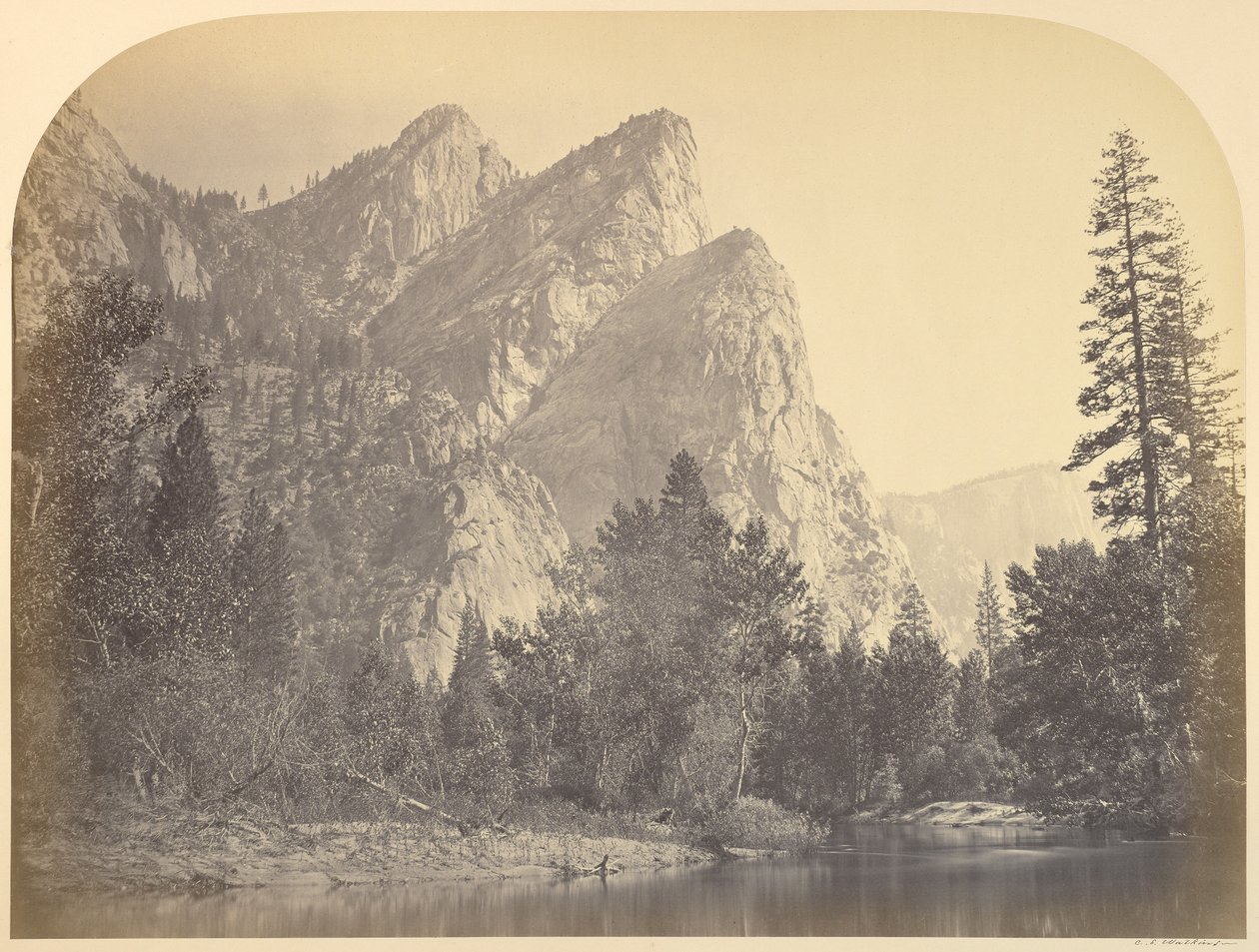 Pompompasus - Trois frères. 4480 ft. Yosemite - Carleton Watkins