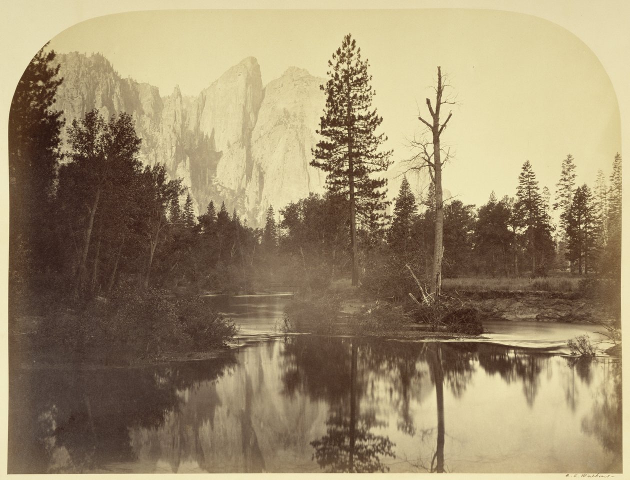 Vue sur la rivière - En descendant la vallée - Yosemite - Carleton Watkins