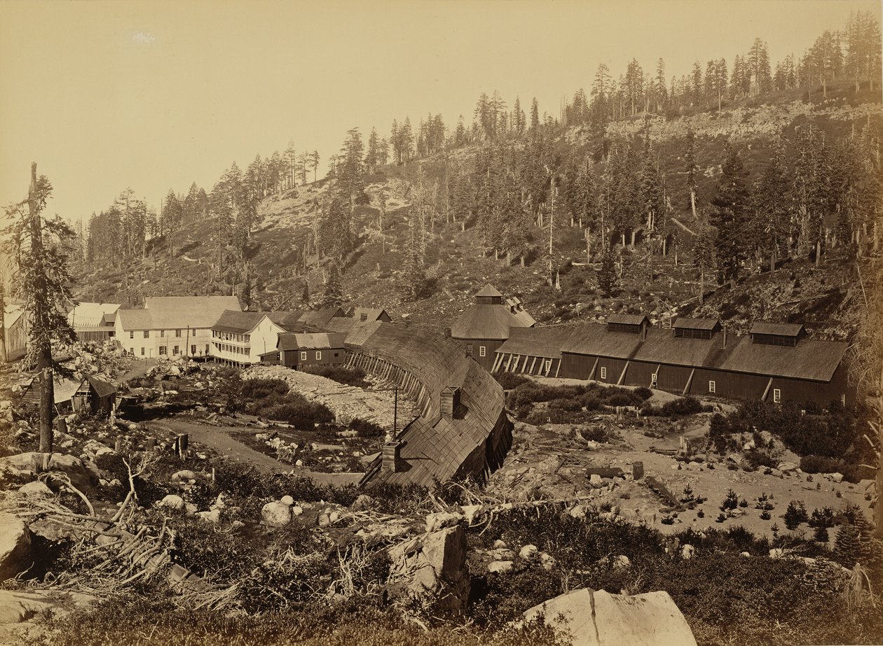 Gare de Summit et extrémité ouest du tunnel, C.P.R.R. - Carleton Watkins