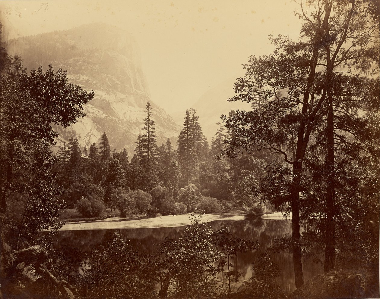 [«Le lac» - vallée de Yosemite] / [Rive du lac] / [Lac Ah-Wi-Yah, Yosemite] / [Mirror Lake et mont Watkins, Yosemite] - Carleton Watkins