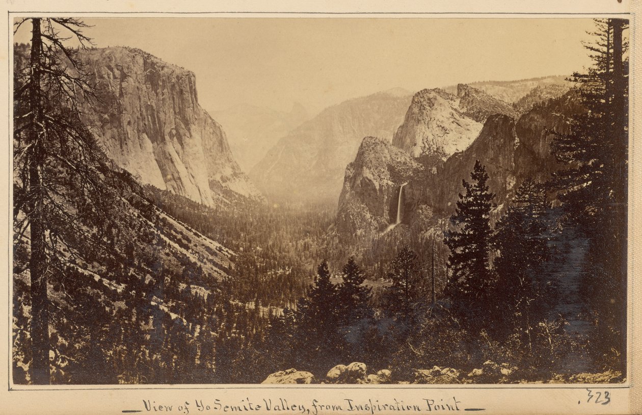 Vallée de Yosemite depuis le sentier de Mariposa - Carleton Watkins
