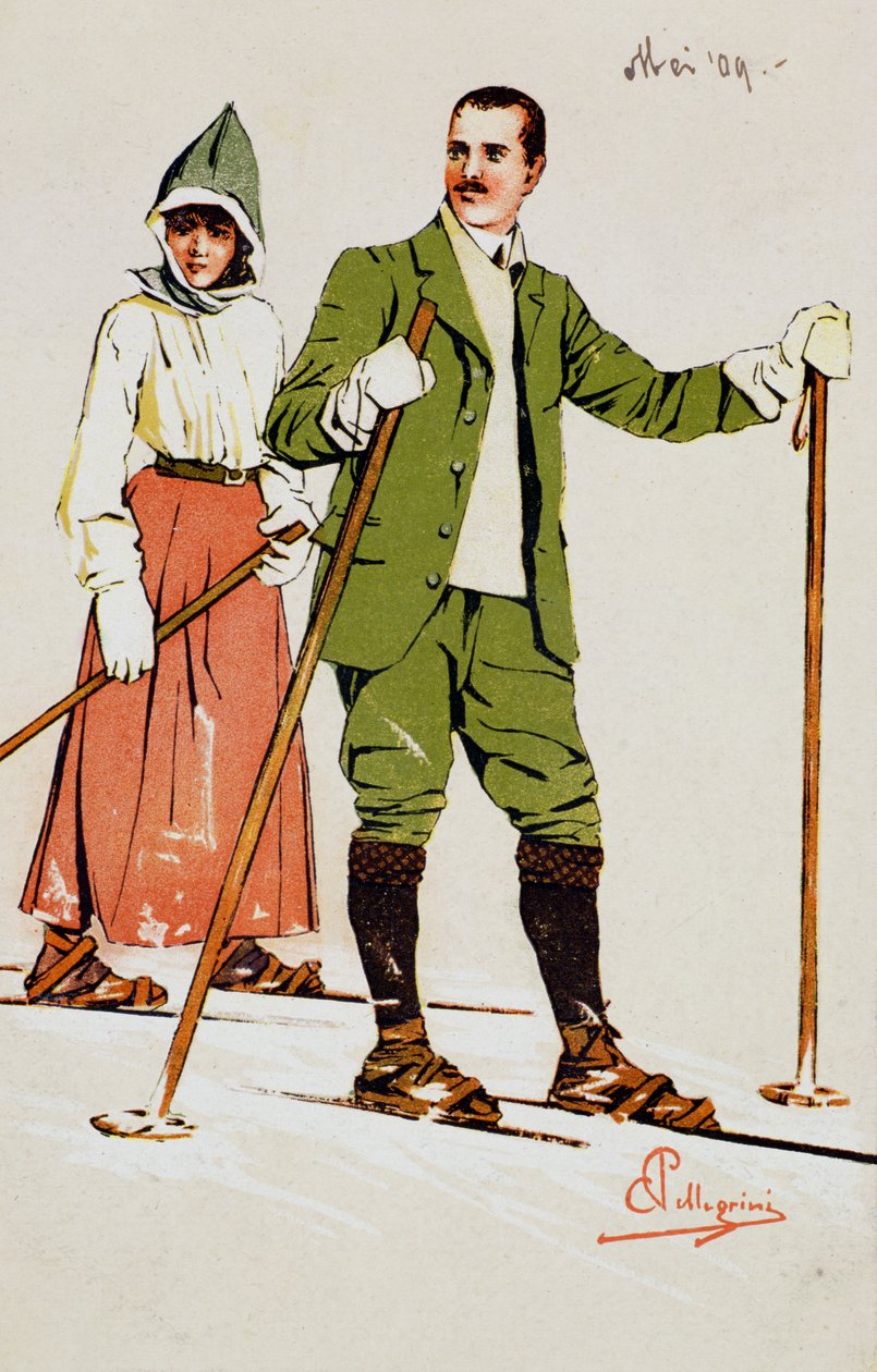Deux skieurs, 1909 - Carlo Pellegrini