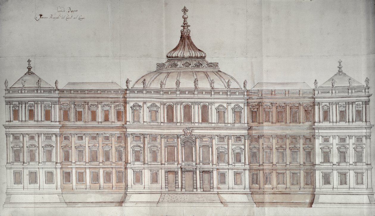 Deuxième conception pour la façade principale du Louvre - Carlo Rainaldi