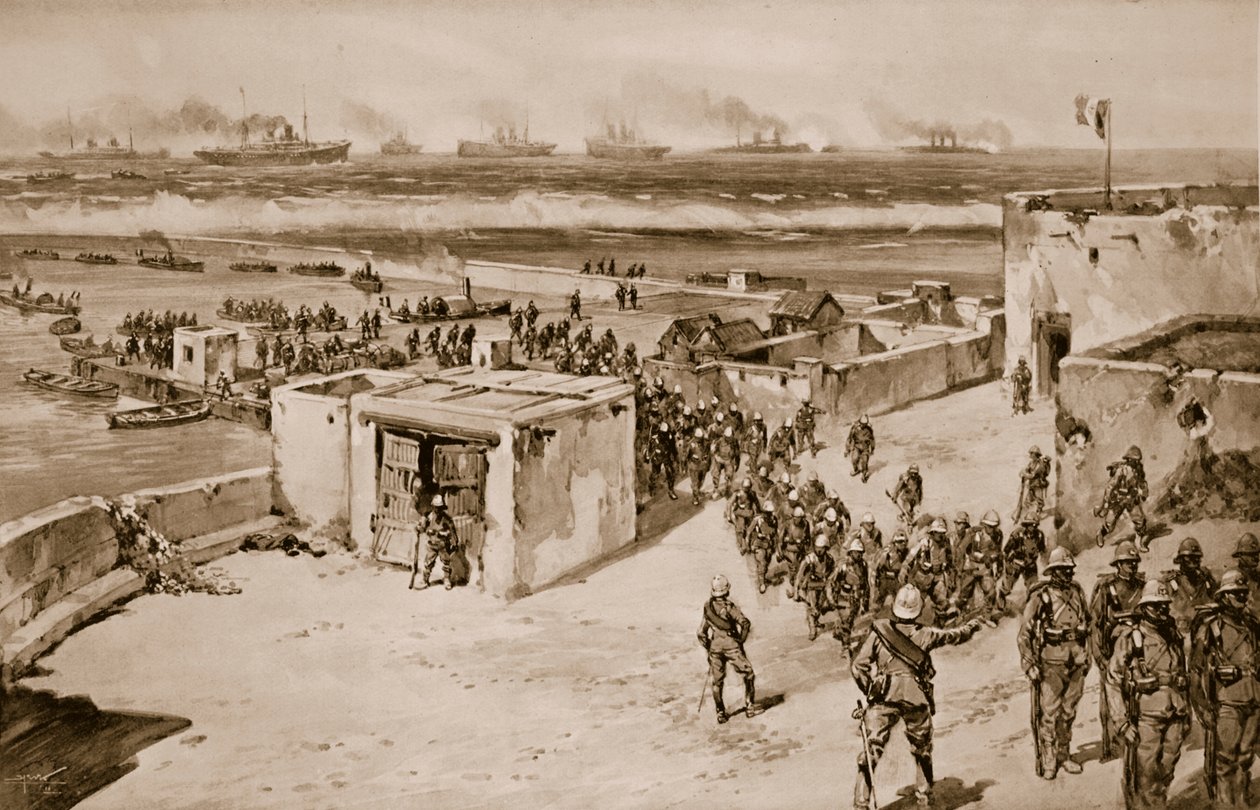 Débarquement des Troupes Italiennes après le Bombardement de Benghazi - Carlo Ademollo