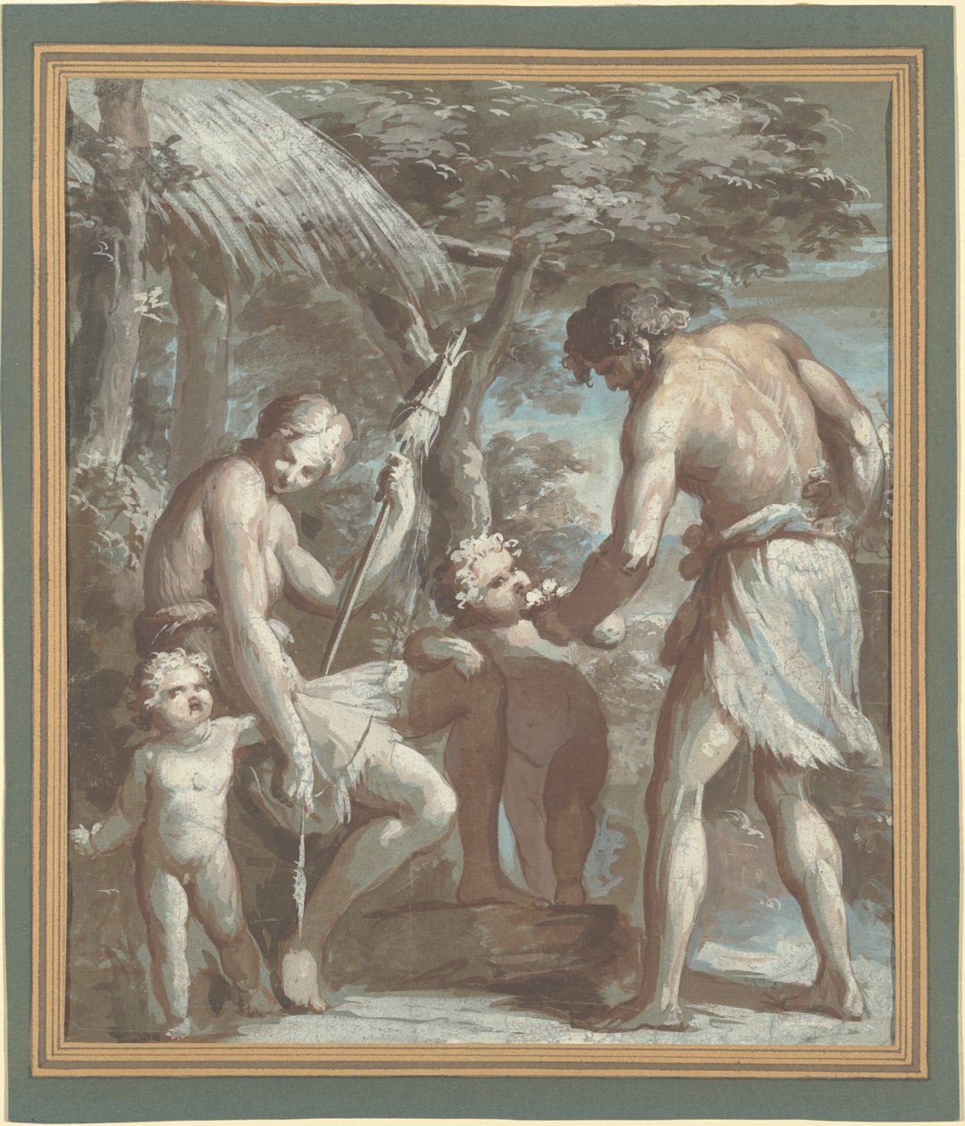 Adam et Ève avec Caïn et Abel - Carlo Alberto Baratta