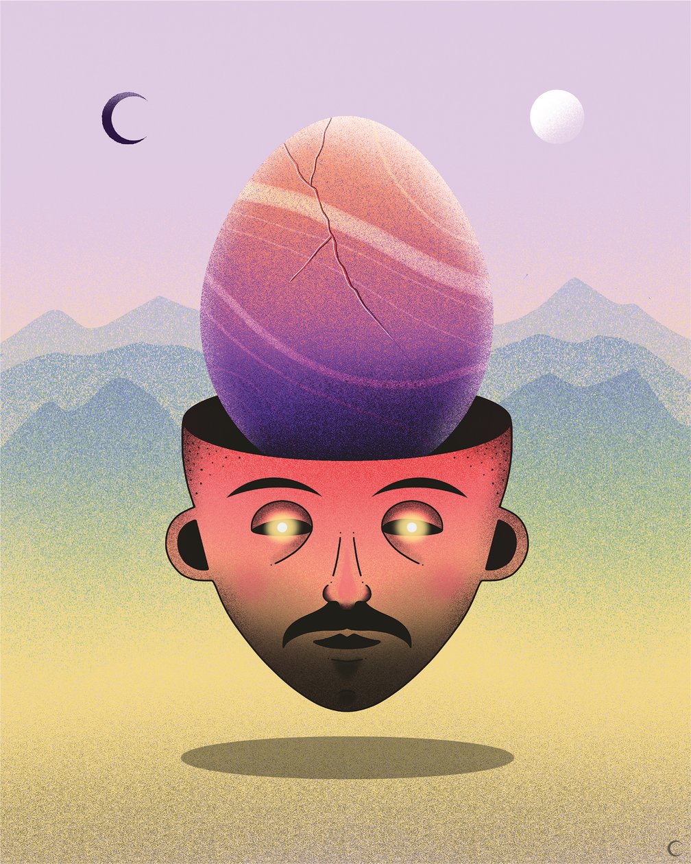 Le bon moment pour méditer, 2020 (illustration numérique) - Carlo Alberto Giardina