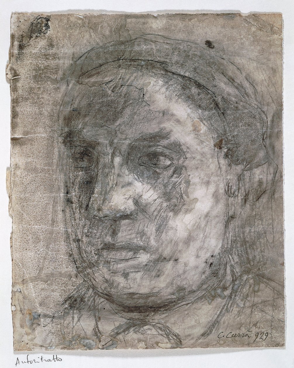 Italie, autoportrait de Carlo Carra (dessin) - Carlo Carra