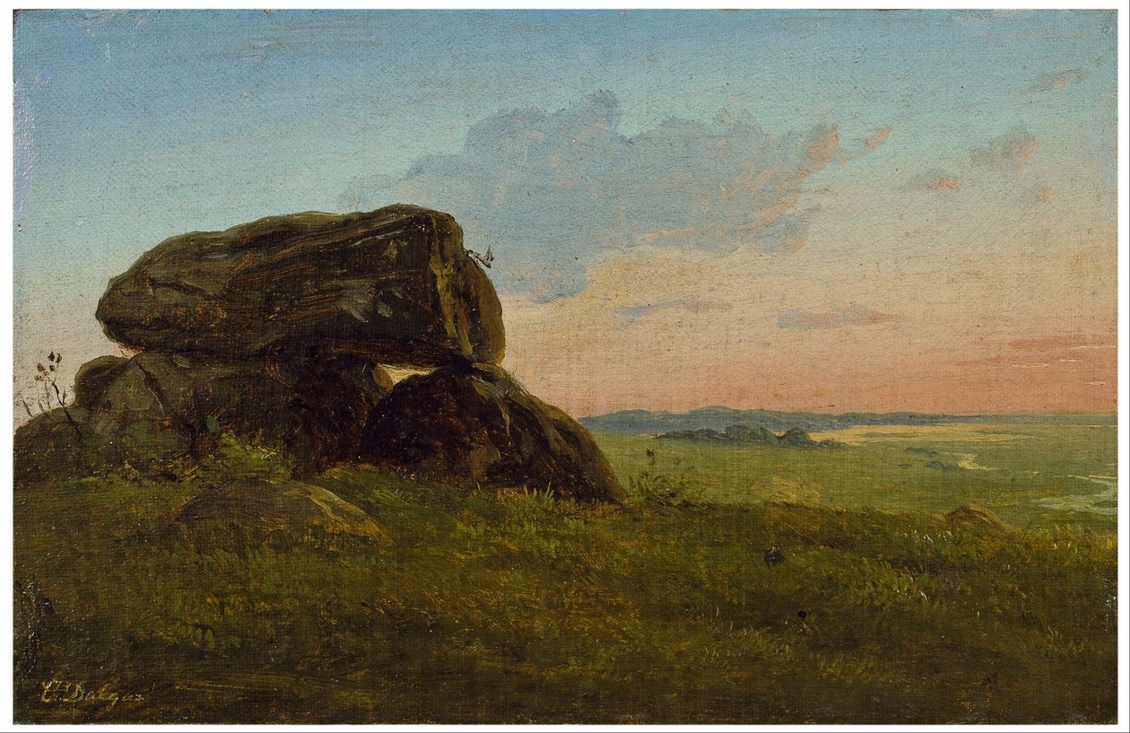 Paysage du soir avec dolmen. Étude. - Carlo Dalgas