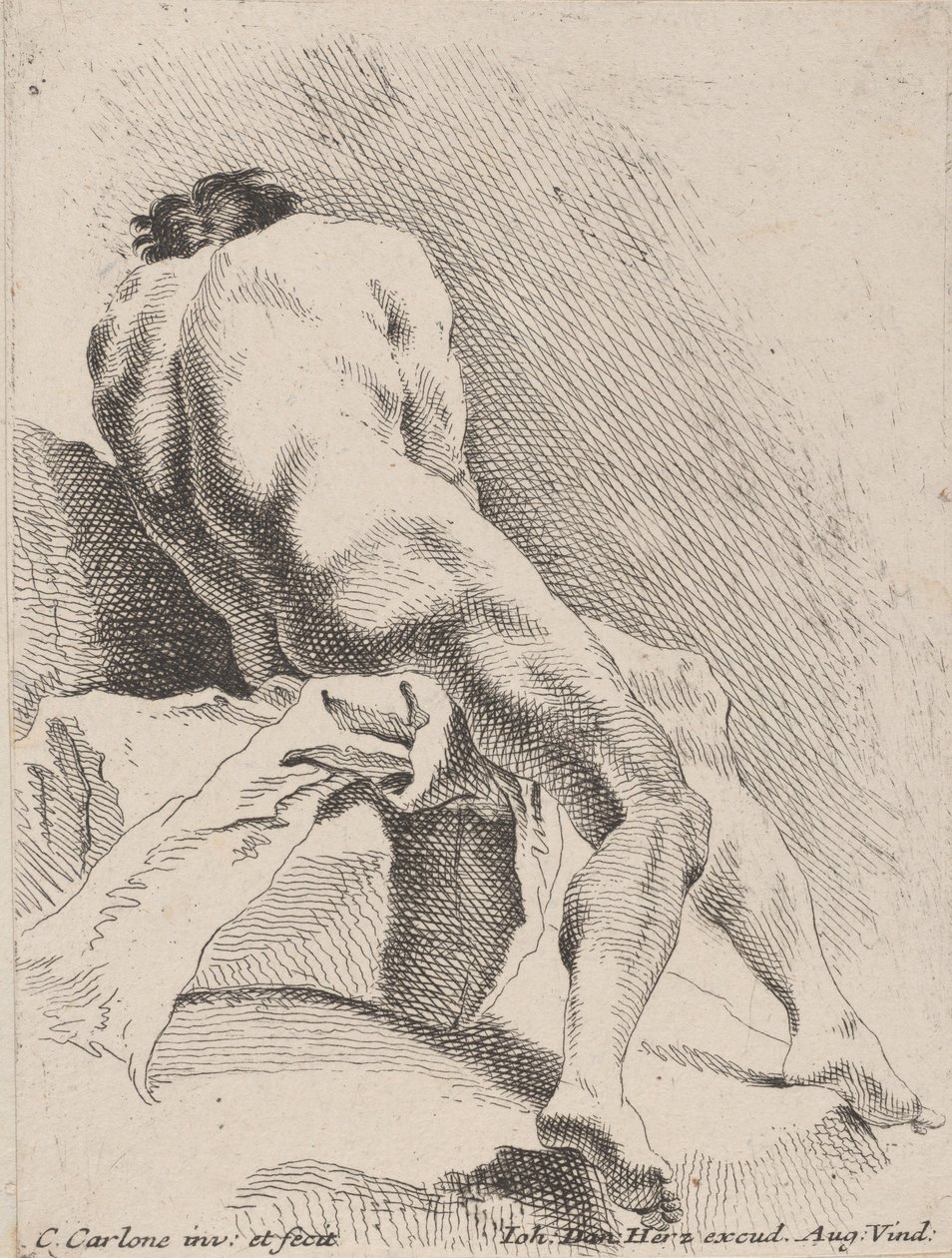 Étude académique, vue de dos - Carlo Innocenzo Carloni