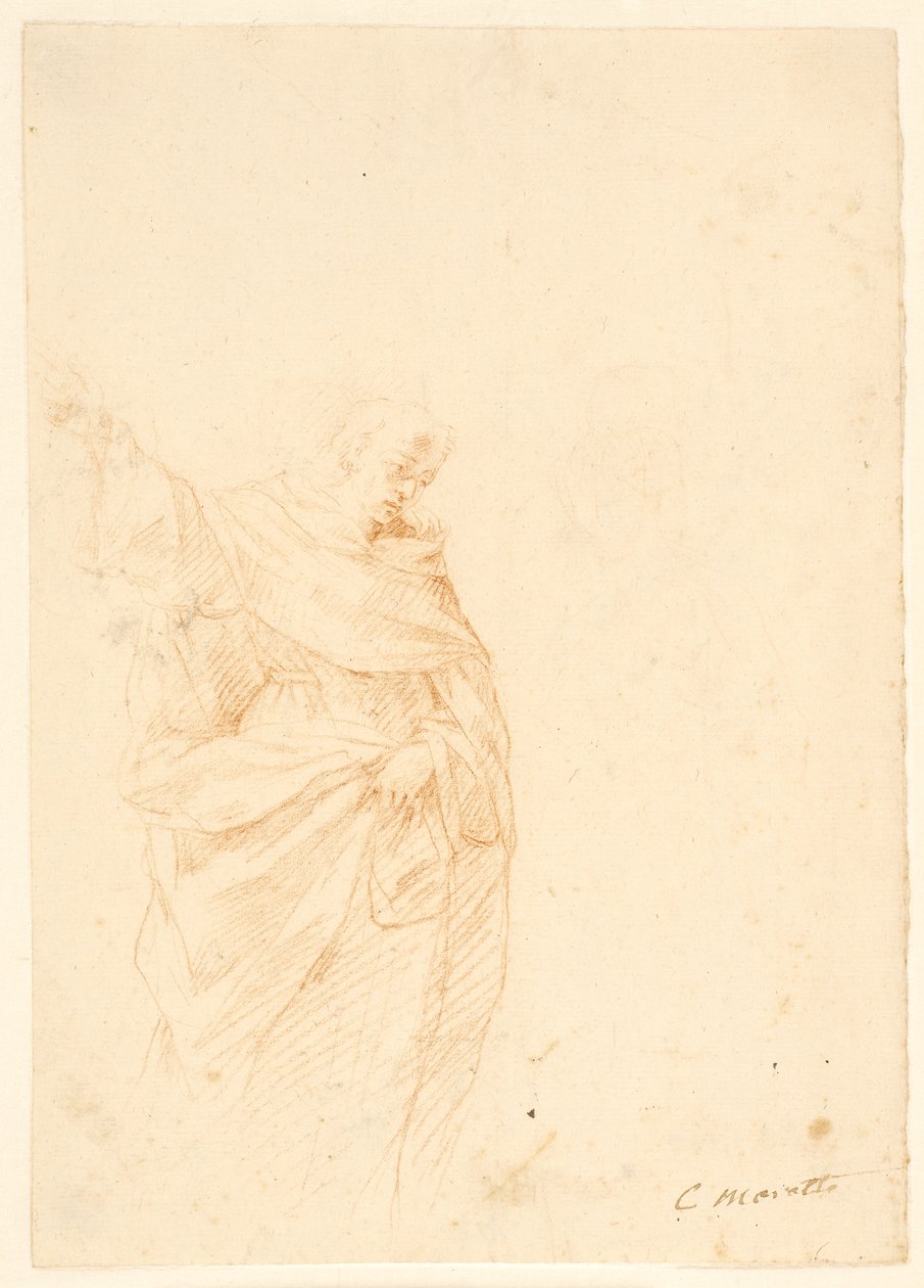 Saint clérical pointant vers le haut - Carlo Maratti
